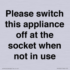 Please switch this appliance off at the socket when not in use